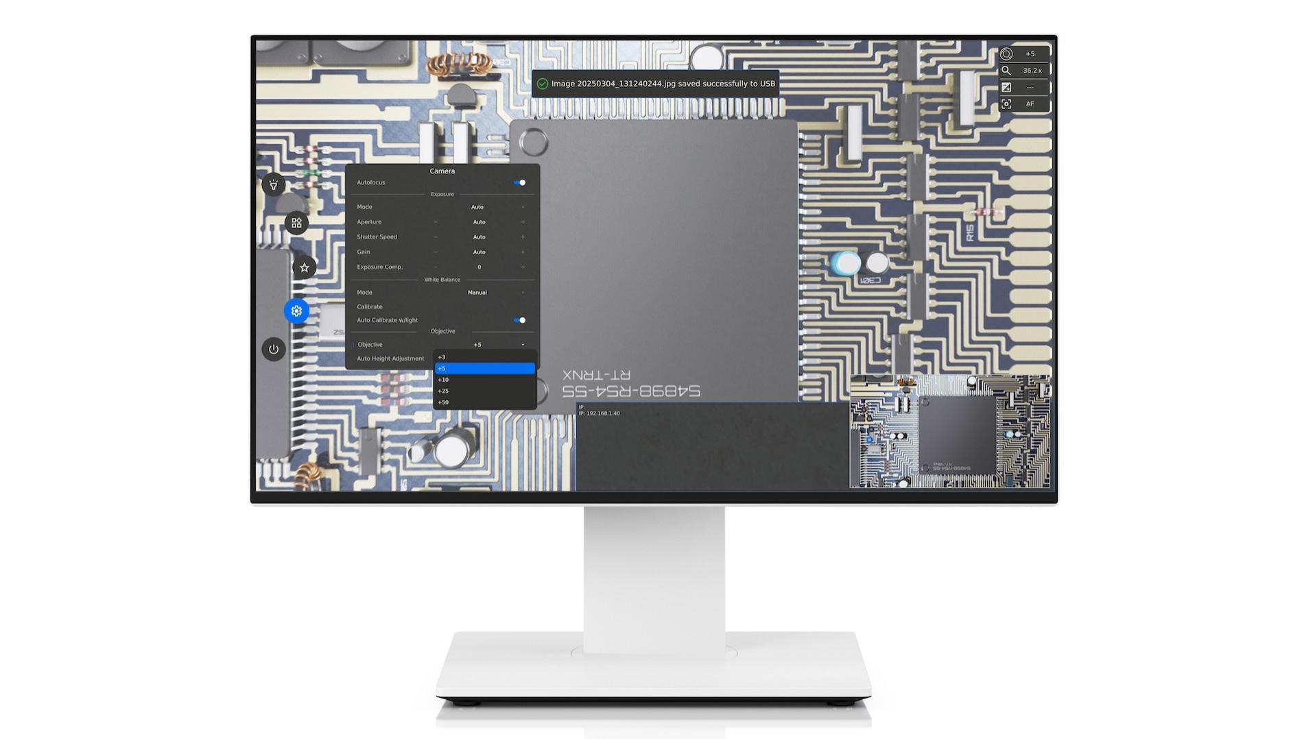 ZEISS Smartzoom 100 pantalla de software