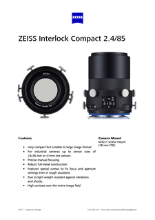 Vista previa de imagen de ZEISS Interlock Compact 2.4/85