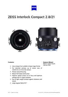 Vista previa de imagen de ZEISS Interlock Compact 2.8/21