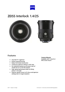 Vista previa de imagen de ZEISS Interlock 1.4/25