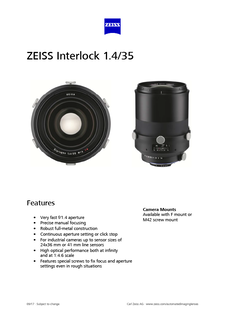 Vista previa de imagen de ZEISS Interlock 1.4/35