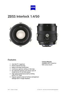 Vista previa de imagen de ZEISS Interlock 1.4/50