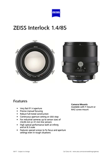 Vista previa de imagen de ZEISS Interlock 1.4/85