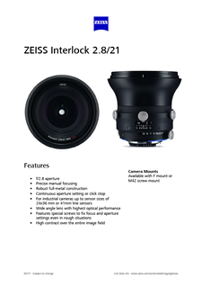 Vista previa de imagen de ZEISS Interlock 2.8/21
