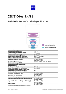 Vista previa de imagen de ZEISS Otus 1.4/85