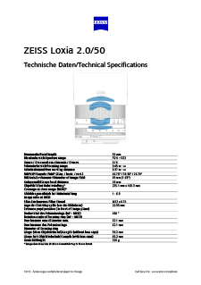 Vista previa de imagen de ZEISS Loxia 2/50