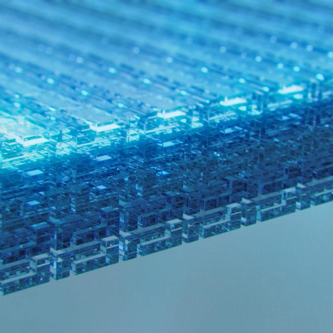 CGI de capas protectoras ultrafinas comprimidas gracias a la irradiación de iones en los protectores ZEISS DuraVision.