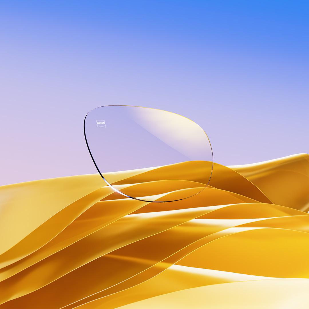 Imagen de ZEISS DuraVision Gold UV con un reflejo dorado residual.