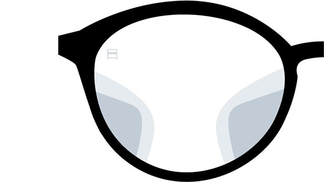 Lentes ZEISS Digital Light 2 3D. La imagen muestra cómo se ve a través de las lentes con las zonas borrosas. 