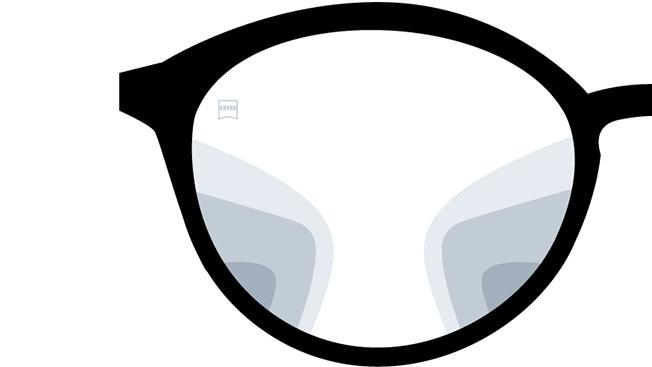 Visión con las lentes progresivas ZEISS Precision Plus. La imagen muestra cómo se ve a través de las lentes.