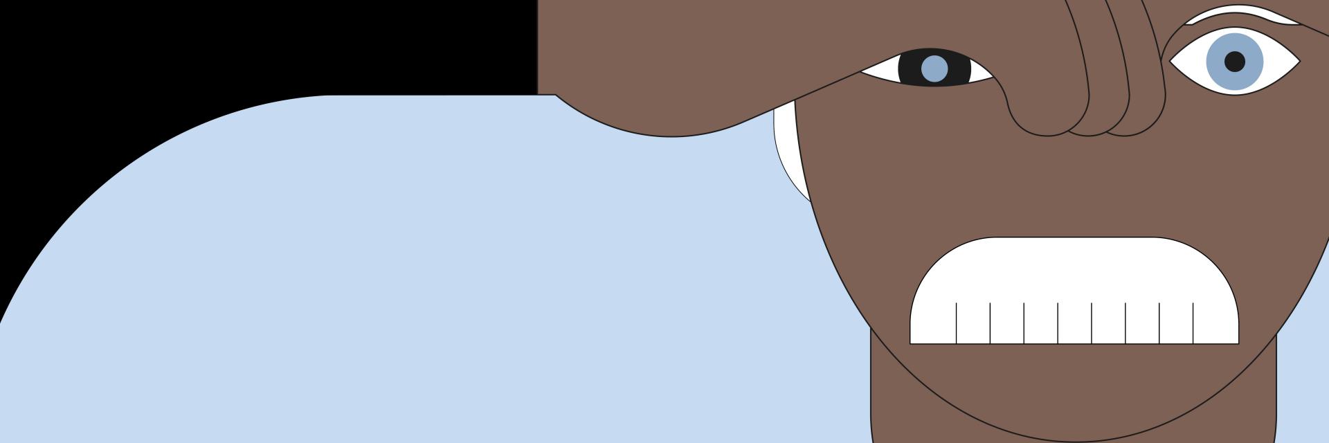 Una ilustración de muchos niños y adolescentes diferentes con gafas de diversas formas y colores sobre fondo negro. 