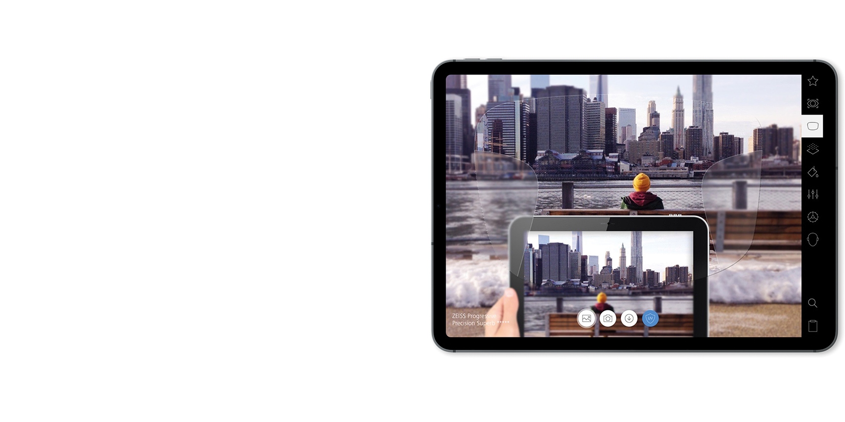 Demostración de lentes ZEISS en iPad en AR.