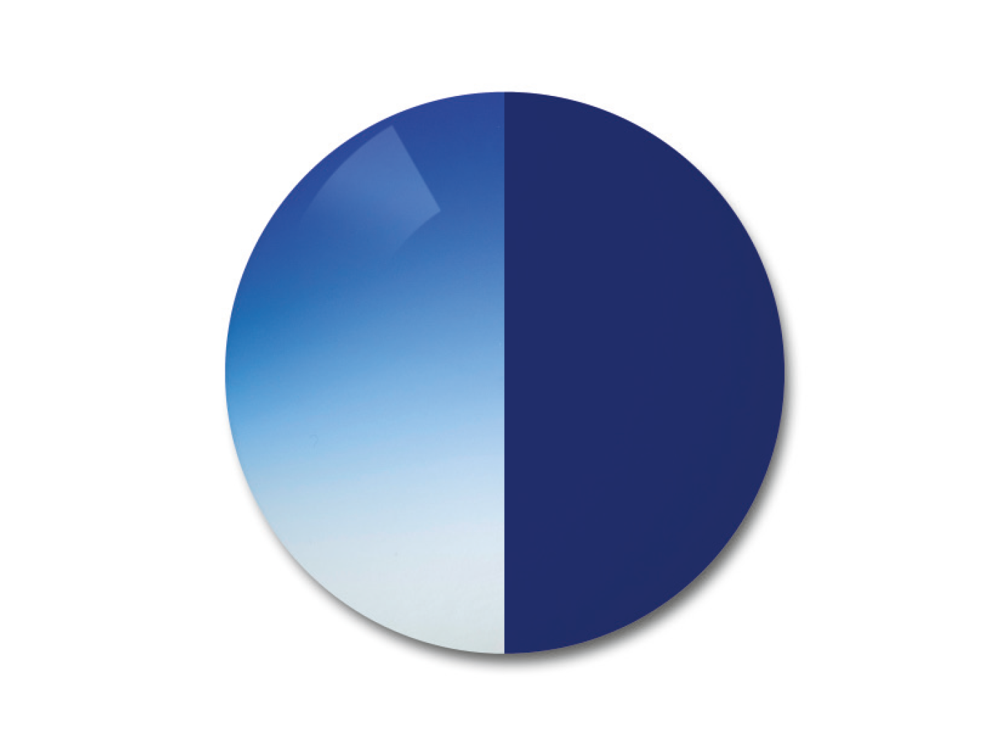 Ilustración de la lente fotocromática ZEISS AdaptiveSun en la opción en gradación de azul 