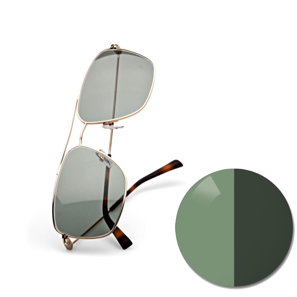 Gafas con ZEISS AdaptiveSun en pioneer uniforme y un punto de color en tono claro y oscuro
