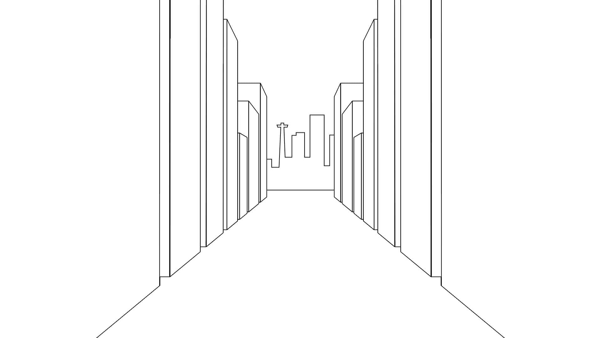 Imagen de una persona que camina por una ciudad ilustrada con un teléfono inteligente.