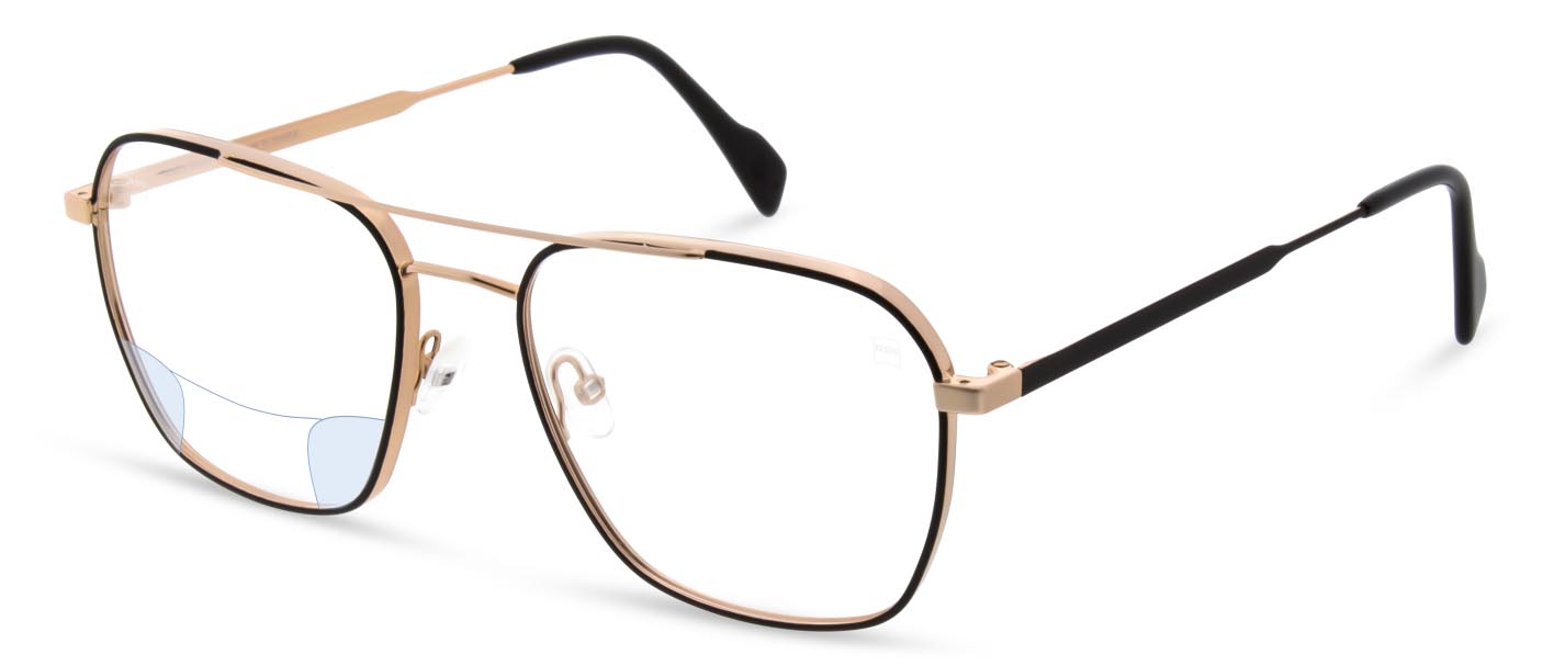 Las gafas con lentes ZEISS Digital SmartLife muestran las zonas de visión.